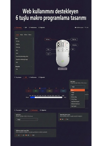 T90 Pro 3 Modlu Kablosuz Oyuncu Mouse-rgb Şarj İstasyonu 650 Mah Batarya Diğer