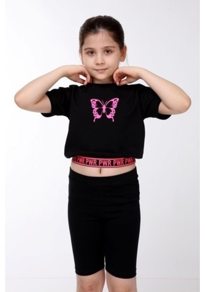Neslice Kız Çocuk Kelebek Baskılı T-Shirt