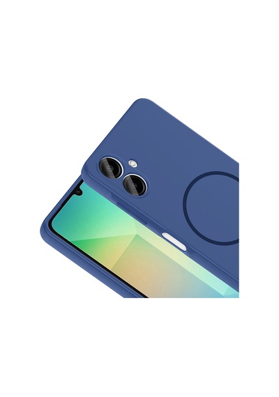 Samsung Galaxy Uyumlu A06 Kılıf Meta Lansman M-safe Kamera Korumalı İçi Kadife Yumuşak Renkli Süet Silikon Lacivert