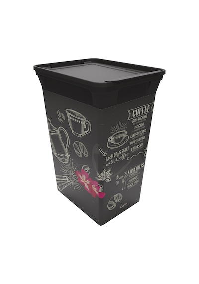 Qutu Caffe 40lt Çöp Kovası Siyah
