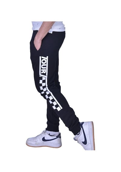 Superfly Flamlı Örme Pant. Erkek Eşofman Altı Siyah