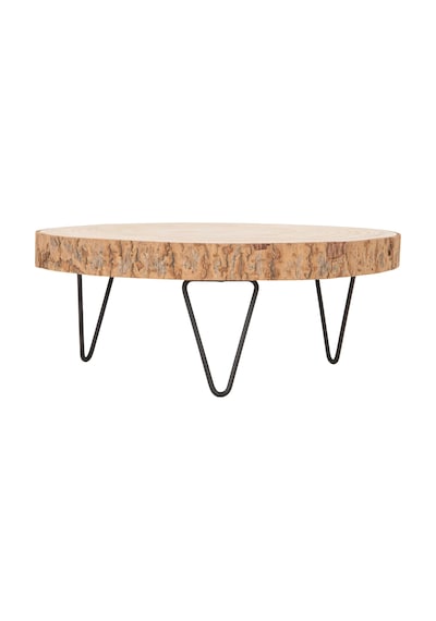 Lexroo Paulownia Metal Ayaklı Kaide, 28 Cm, Doğal Ahşap Rengi Standart