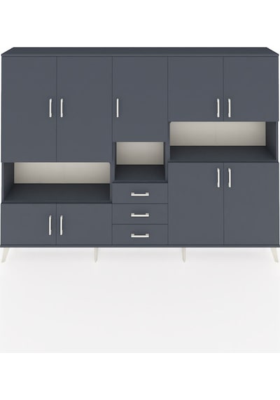 Arges Dolap 13 Raflı 3 Çekmeceli 9 Kapaklı 220x30x163 Antrasit-an Antrasit-antrasit Arges Dolap 13 Raflı 3 Çekmeceli 9 Kapaklı 220x30x163 Antrasit-an Antrasit-antrasit