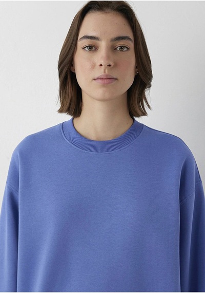 Mavi Bisiklet Yaka Sweatshırt Bleached Denim Mor