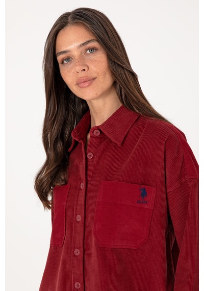 U.S. Polo Assn. Kadın Vişne Uzun Kollu Tunik Gömlek 50290001-VR223