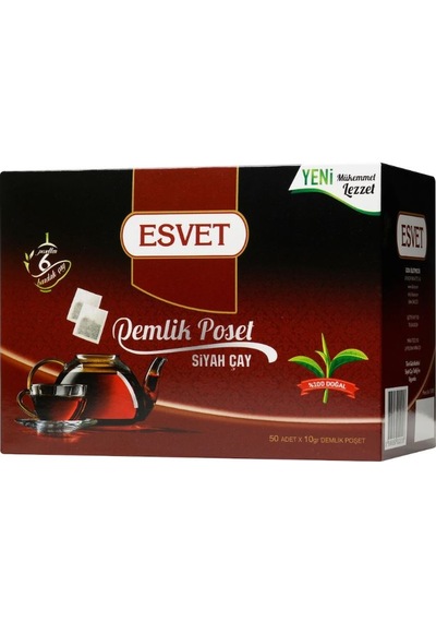 Esvet Siyah Demlik Poşet Çay 50 x 10 G