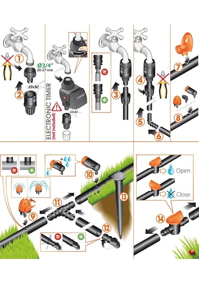 Claber 90767 Orto Drıp Sulama Kiti -60 Bitki Için