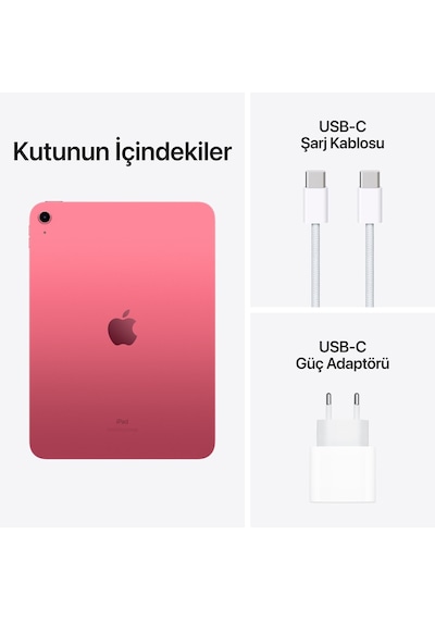 Apple iPad 10. Nesil Wi-Fi + Cellular MQ6M3TU/A 64 GB 10.9" Tablet Pembe