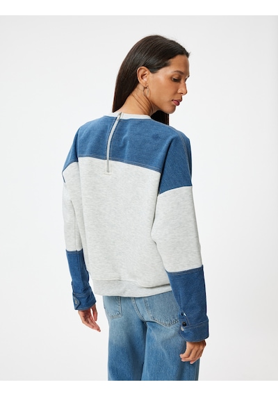 Koton Oversize Sweatshirt Renk Bloklu Bisiklet Yaka Fermuar Detaylı Şardonlu Kar Melanj 5wal10040ık Gri Melanj Koton Oversize Sweatshirt Renk Bloklu Bisiklet Yaka Fermuar Detaylı Şardonlu Kar Melanj 5wal10040ık Gri Melanj
