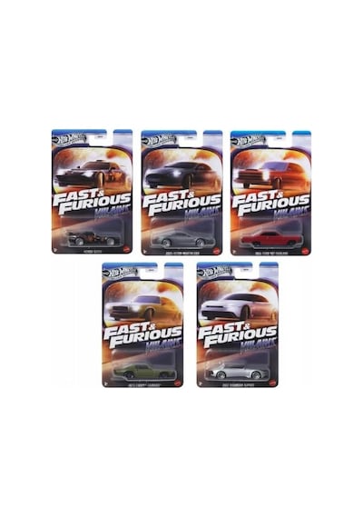 Hot Wheels Silver Series Fast & Furious Villains 5'li Set Hnr88 Renkli
