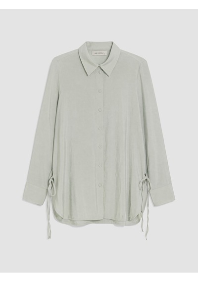 Lcw Everyday Yeşil Oversize Modal Karışımlı Kadın Gömlek Tunik