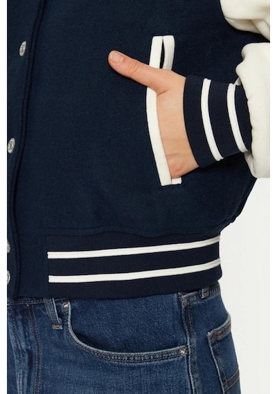 Tommy Hilfiger Tommy Jeans Kadın Lacivert Regular Fit Bomber Ceket Çok Renkli