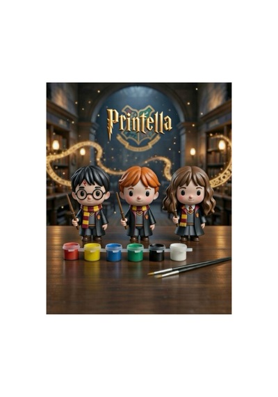 Harry Potter Figür Boyama Seti 3 Figür 6 Renk Boya 2 Fırça Kendin Boya Hobi Seti