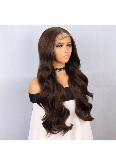 Koyu Kumral Fiber Sen Front Lace Tül Peruk