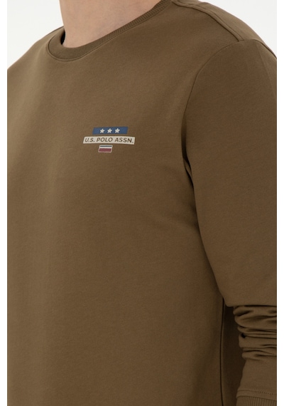 U.S. Polo Assn. Erkek Regular Fit Bisiklet Yaka Haki Sweatshirt 50293742-VR027