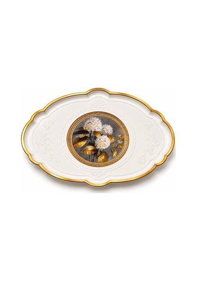 2 Li Büyük Boy Gold Dekoratif Sunum Tepsisi Seti 48x38 / 36x27,5 Cm Kalın Dayanıklı Plastik Çay Kahve Servis İkram Tepsisi 5 Farklı Model Krem