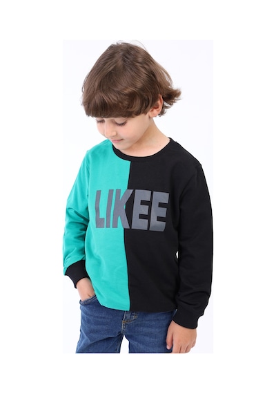 Toontoy Kids Toontoy Erkek Çocuk İki Renkli Baskılı Sweatshirt Yeşil