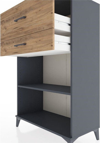 Hyperion Dolap Tek Raflı 2 Çekmeceli 88x44x134 Antrasit-çam Antrasit Hyperion Dolap Tek Raflı 2 Çekmeceli 88x44x134 Antrasit-çam Antrasit