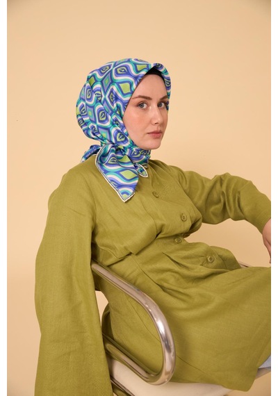 Silk Home Twill İpek Eşarp 11470-26 Turkuaz, Fıstık Yeşili, Lacivert, Beyaz