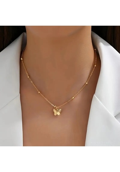 Brisa Kadın Kelebek Sırt Vücut Aksesuarı Kelebek Kolye Gold