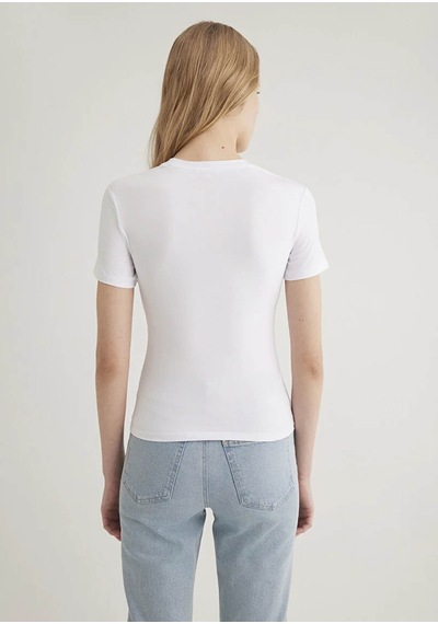 Mavi Lux Touch Beyaz Kadın T-shirt M1600963-620 Beyaz