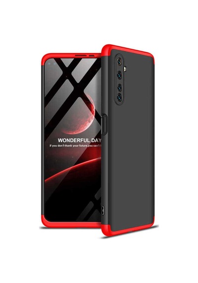 Realme 6 Pro Kılıf Zore Ays Kapak Siyah-Kırmızı