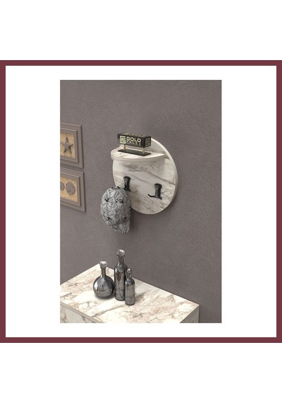 Storeşahin Duvar Askılığı Beyaz Mermer Desen Shn0720