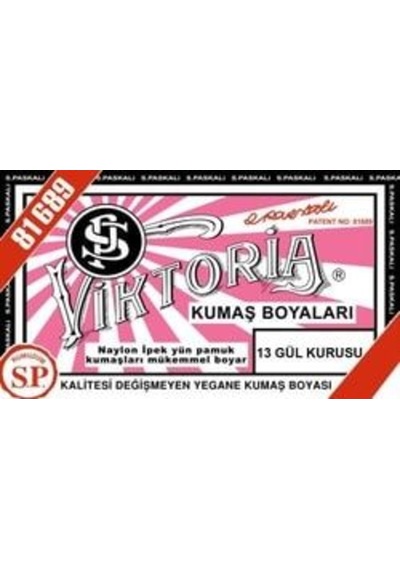 13 Gül Renk Kumaş Boyası Viktoria