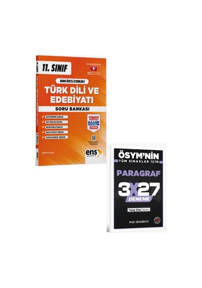Ens 2027 11. Sınıf Türk Dili Ve Edebiyatı Konu Özetli Etkinlikli Soru Bankası+ Evp Akademi Paragraf