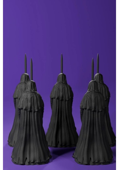 Küçük Boy 10 Cm Dekoratif ' Yüzüklerin Efendisi Temalı Nazgul ' 5'li Set Heykel Figür Büst Siyah Renk, Qw34bwqrv Diğer