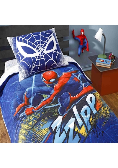 Taç Lisanslı Spiderman Blue City Tek Kişilik Nevresim Takımı Taç Lisanslı Spiderman Blue City Tek Kişilik Nevresim Takımı