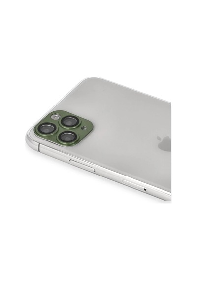 Apple İphone 11 Pro Max Uyumlu Pers Alüminyum Kamera Lens - Yeşil
