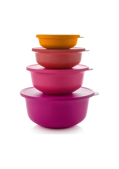 Tupperware 4'lü Aloha Buzdolabı Saklama Kabı Seti 450 Ml 1 Lt 2 Lt, 4 Lt Çok Renkli