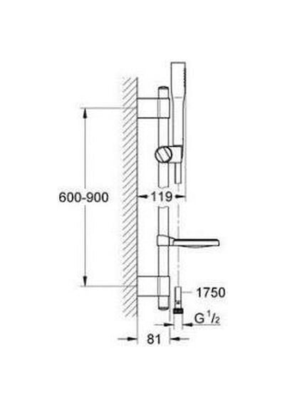 Grohe Euphoria Stick Cosmopolitan Sürgülü Duş Seti 1 Akışlı - 273