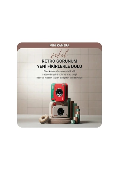 Ally Pixmini Retro Video Dijital Kamera Ağ Kamerası Dvr 1080p Hd- 5775