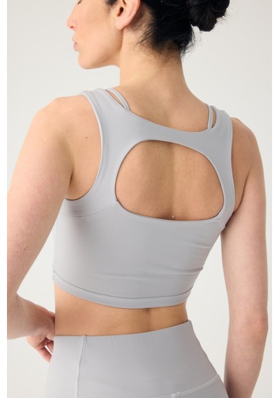 Normal People Nyra - Spor Bra / Şeftali Dokulu Peach Skin Kumaş Gri