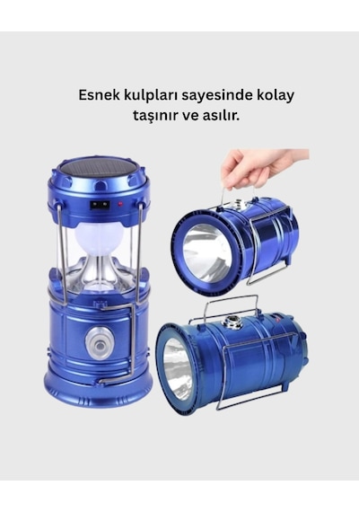Usb Şarjlı Çok Fonksiyonlu Kamp Feneri - Taşınabilir Ve Dayanıklı Çok Renkli