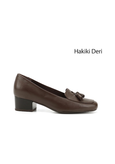 Gönderi(R) Gönderi R Kadın Kahve Antik Küt Burun Kısa Kalın Topuklu Hakiki Deri Ayakkabı Ddza61313313 Kahve