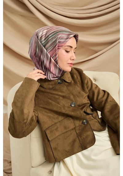 Silk Home Twill İpek Eşarp 11484-45 Pudra, Yeşil, Mürdüm, Pembe, Asker Yeşili