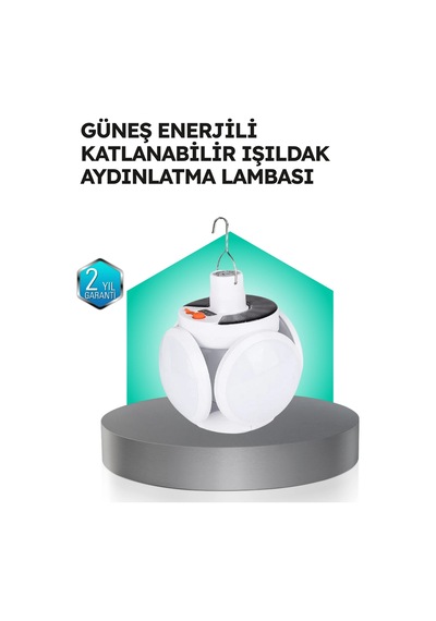 Pratik Katlanabilir Solar Led Aydınlatma Lambası Renkli