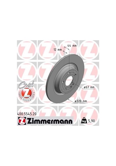 Zımmermann Fren Dıskı Arka Mercedes W177 V177 W247 C118 X118 H247 X247 Spor Tıp Zımmermann 400.5545.20 A2474230312