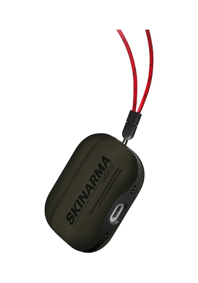 Apple Uyumlu AirPods Pro 2 Kılıf Skinarma Pu Deri Tasarım Spunk Kılıf Koyu Yeşil