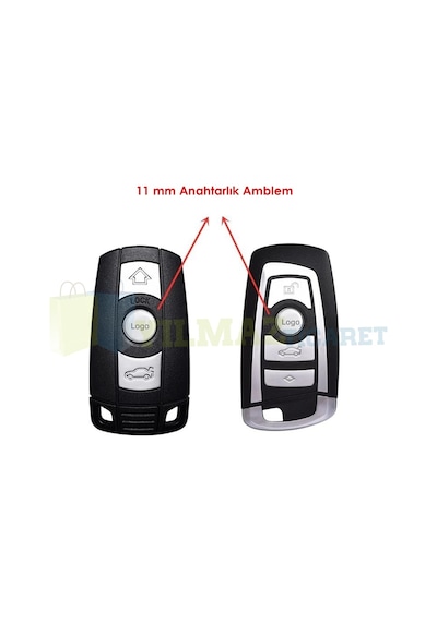 Bmw Anahtarlık Metal Alaşım Logo Amblem Arma 3M 1 Adet 11 Mm