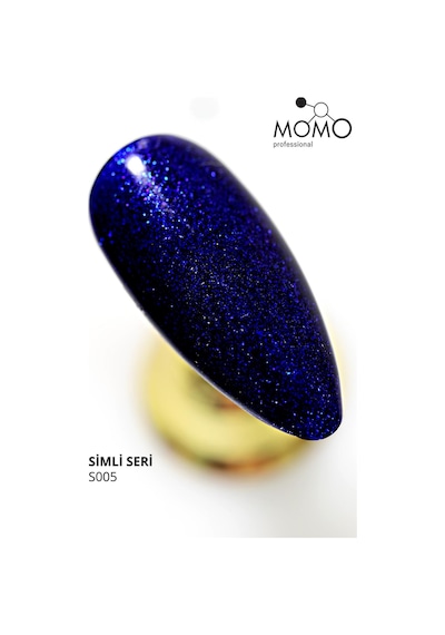 Momo Professional Kalıcı Oje S005 Simli Safir Mavi 4 Ml