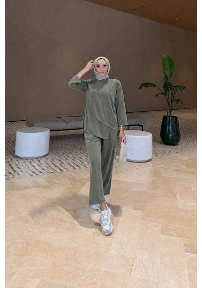 Riella Butik Onana Oysho Tesettür Takım Yeşil