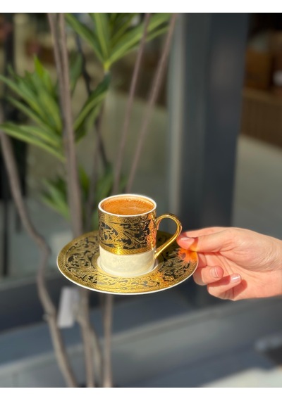 6'lı Porselen Martha Kahve Fincanı-5019 Çok Renkli