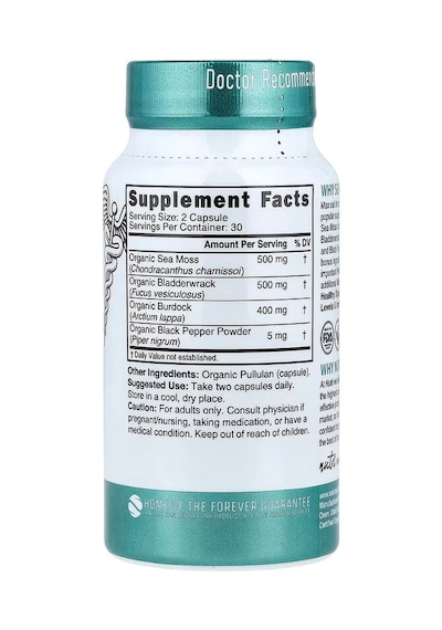 Nutri, Organic Sea Moss Greens & Superfoods 60 Organic Capsules