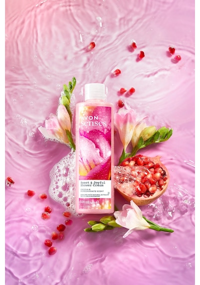 Avon Senses Sweat & Joyful Frezya ve Nar Kokulu Krem Duş Jeli 500 ML