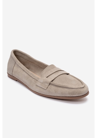 Luvishoes F02 Bej Suet Kadın Babet Bej