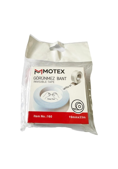 Motex Görünmez Şeffaf Bant - Düzeltme Birleştirme Bandı - 19 Mm X 33 Metre - 5 Adet